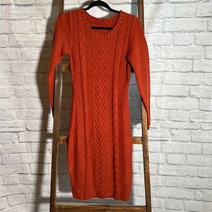 Women’s Burnt Red Orange Warm Sweater Dress- Size Large